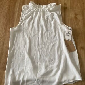 New with tags - Halogen white ruffle neck blouse